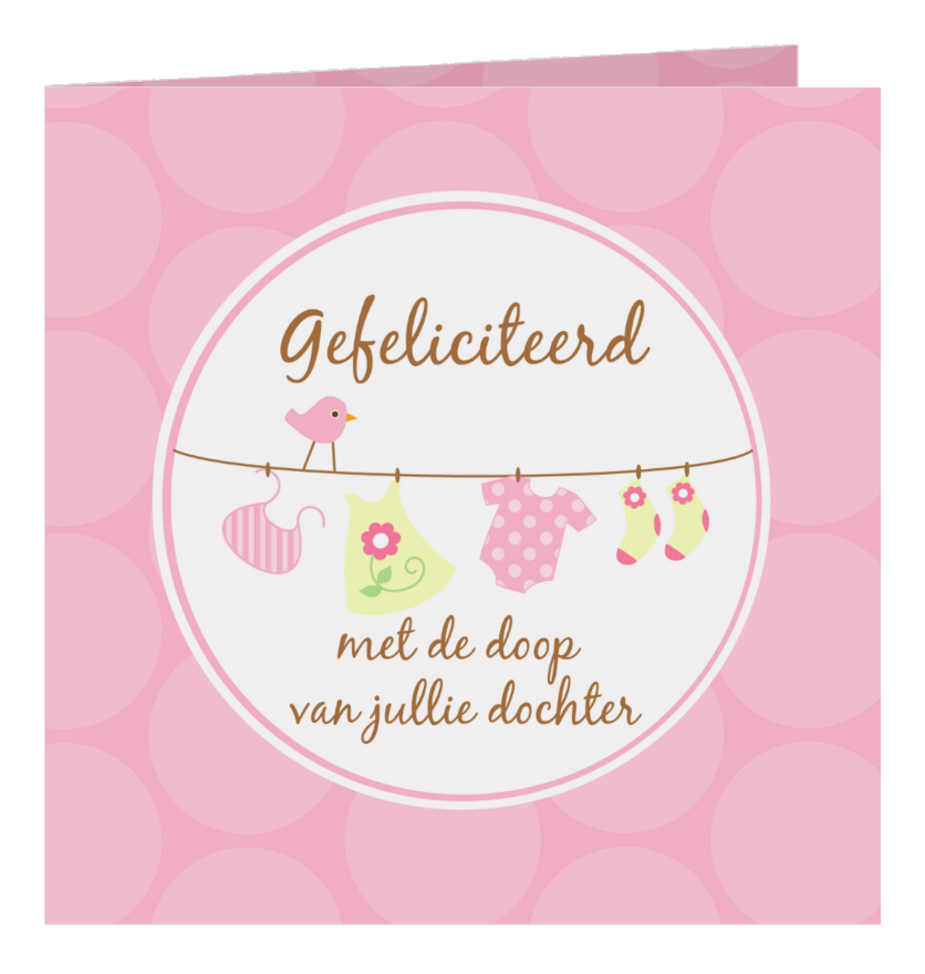 Felicitatiekaart Maken Doop Vrolijke Felicitatiekaart Doop Meisje