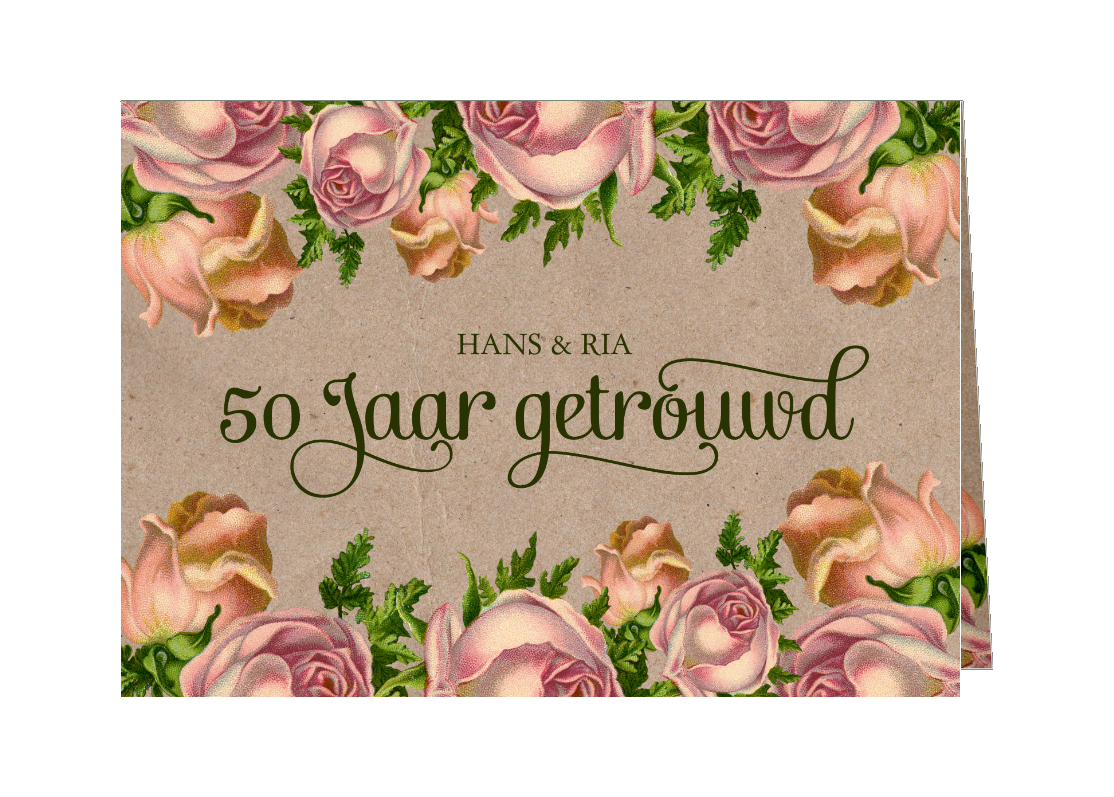 50 jaar getrouwd | Jubileum uitnodiging | Kaartje2go